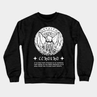 Cthulhu Tablet Illustration v2 (white print) Crewneck Sweatshirt